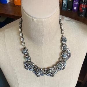 BaubleBar Silver, Charcoal and Blue Statement Necklace